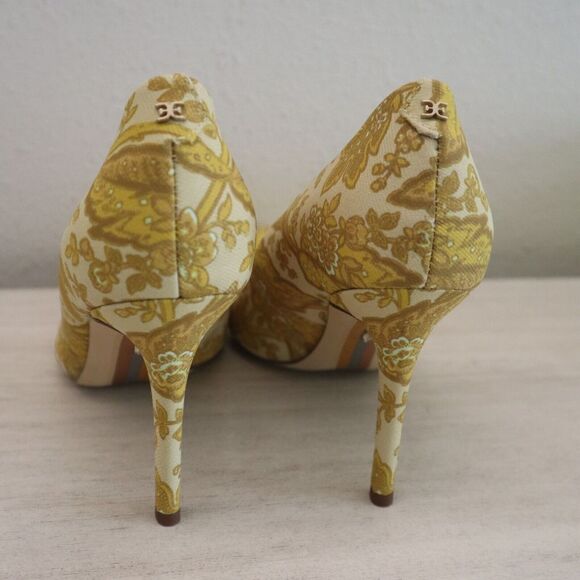 Sam Edelman H37918F704 Sz 6 Hazel Tumeric Fabric Pointed Toe High Heel Pumps $14 - Picture 7 of 14